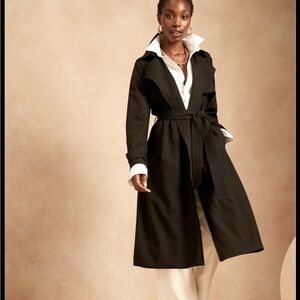 Banana Republic Lightweight Black Wrap Trench Coat
